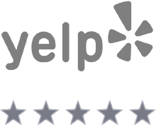 Five gray stars in a row